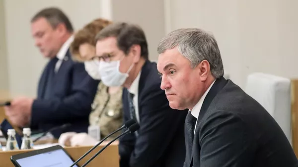 Председатель Государственной Думы РФ Вячеслав Володин на пленарном заседании Государственной думы РФ