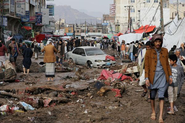 Последствия проливных дождей в Сане, Йемен