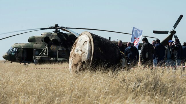 Посадка пилотируемого корабля Союз МС-15. 17 апреля 2020