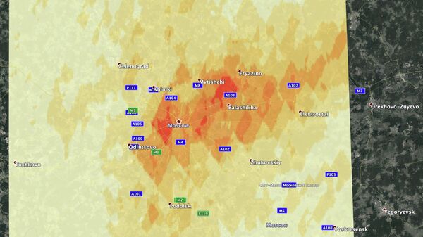 Приземные концентрации диоксида азота в Москве в период с 30 марта по 16 апреля.