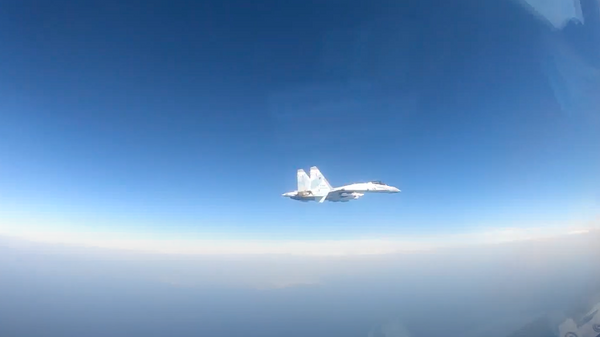 Опубликовано видео опасного сближения Су-35 с американским самолетом
