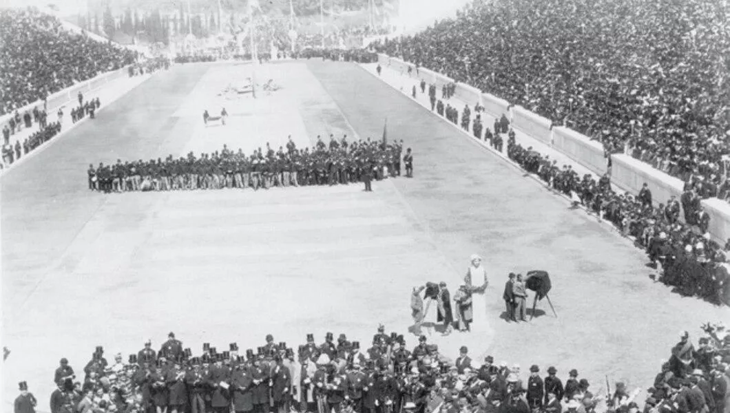 Церемония открытия Олимпийских Игр 1896 года на стадионе Панатинаикос в Афинах Церемония открытия Олимпийских Игр 1896 года на стадионе Панатинаикос в Афинах - РИА Новости, 1920, 23.04.2020