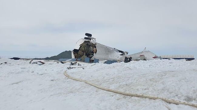 На месте жесткой посадки вертолета Ми-26 в ЯНАО