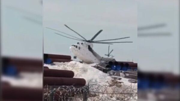 Кадры жесткой посадки Ми-26 на Ямале 