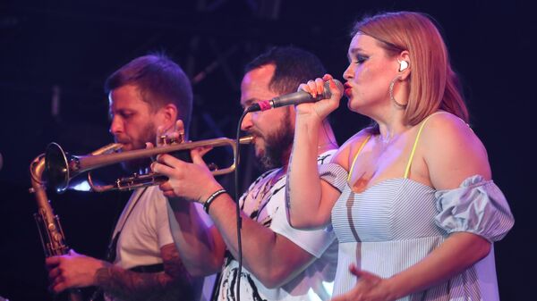 Участники коллектива GURU GROOVE FOUNDATION (Россия) во время выступления на 17-м международном музыкальном фестивале Koktebel Jazz Party в Крыму