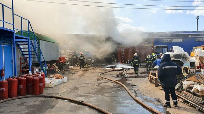 Ликвидация возгорания в районе Рязановского шоссе в Новой Москве