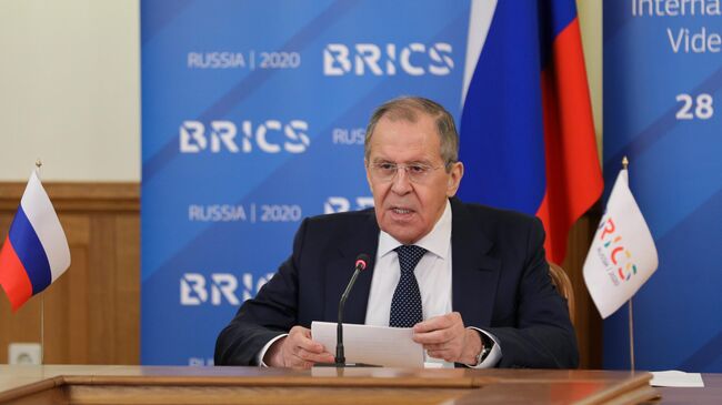 Министр иностранных дел РФ Сергей Лавров принимает участие в онлайн-встрече глав МИД стран БРИКС