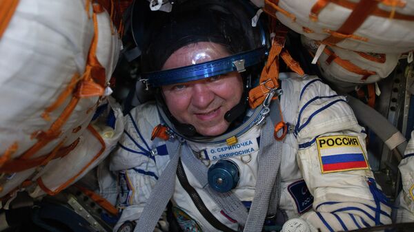Член основного экипажа МКС-61/62 космонавт Роскосмоса Олег Скрипочка
