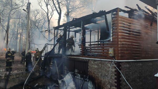 Пожар в рыбацком поселке в Воронежской области
