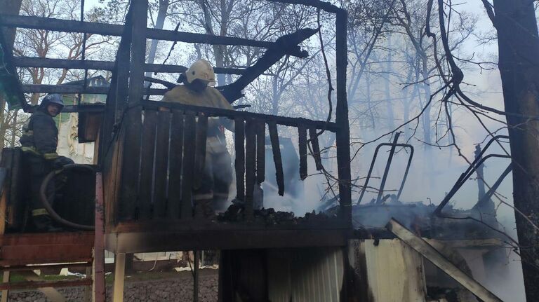Пожар в рыбацком поселке в Воронежской области