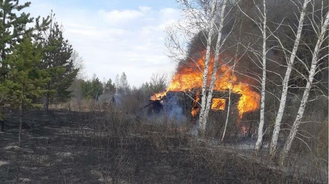 Пожар в Притобольном районе Курганской области