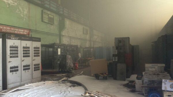 Пожар в цехе на заводе турбинных лопаток в Санкт-Петербурге