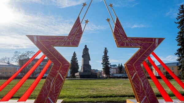 Арт-объект на площади Ленина в Петрозаводске, установленный в честь 75-летия Победы в Великой Отечественной войне