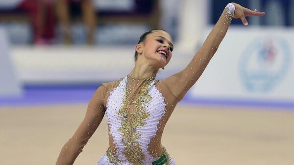 Александра Солдатова во время выступления на чемпионате мира в Измире. 2014 год.