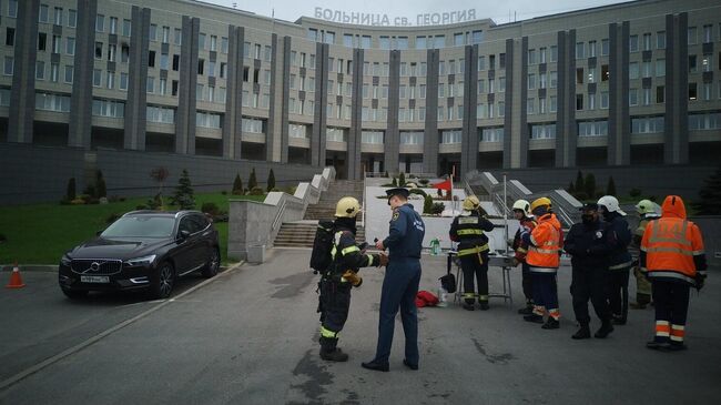 Пожар в больнице Святого Георгия в Санкт-Петербурге