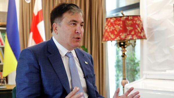 Михаил Саакашвили во время интервью в своем доме