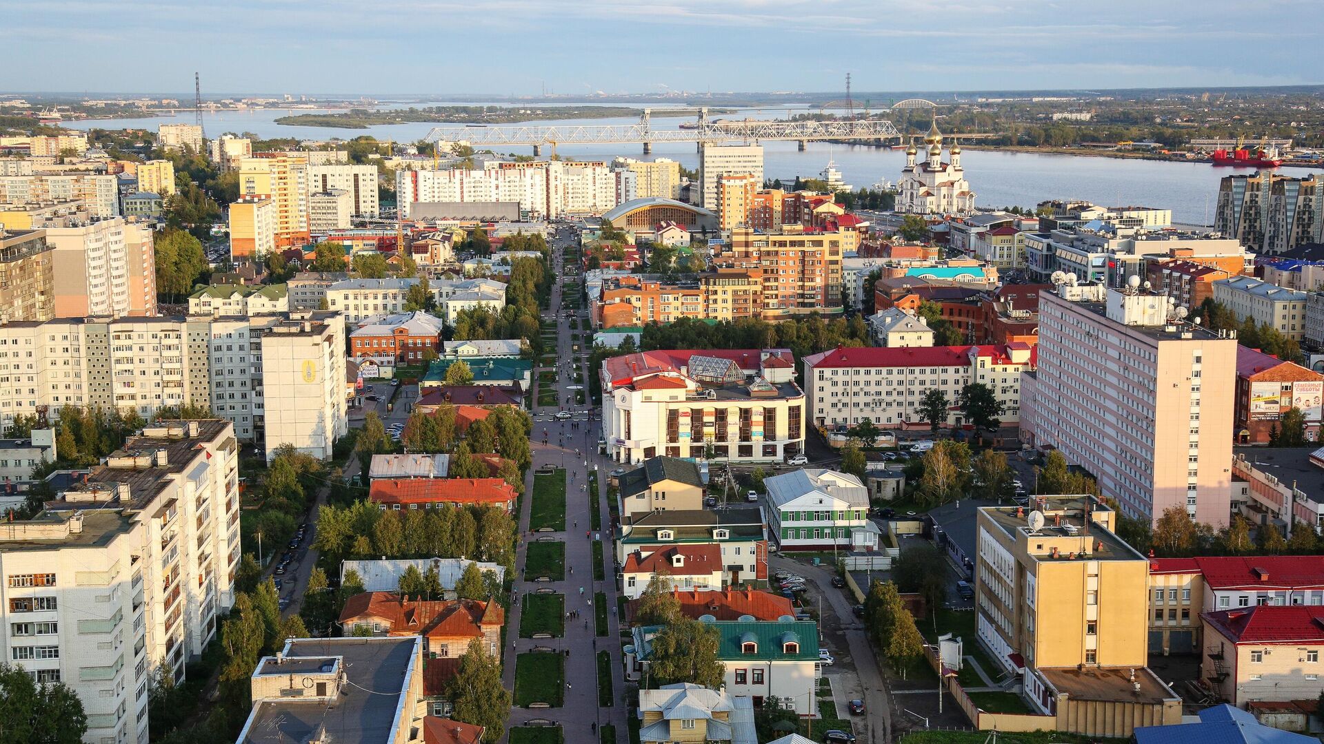 Вид на центральную часть города Архангельска - РИА Новости, 1920, 07.06.2024