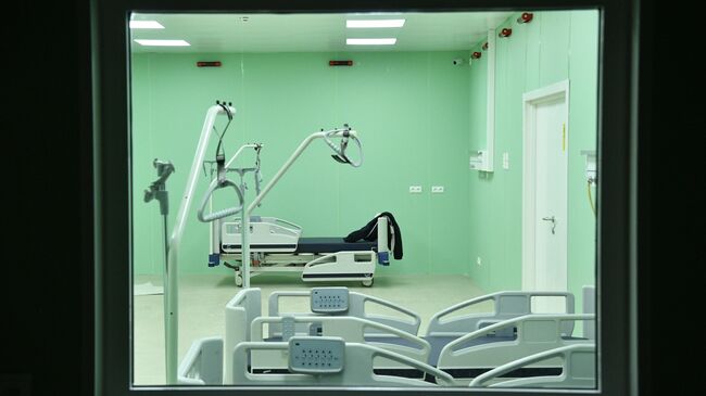 Палата во временном госпитале для пациентов с COVID-19 в павильоне №75 на ВДНХ в Москве