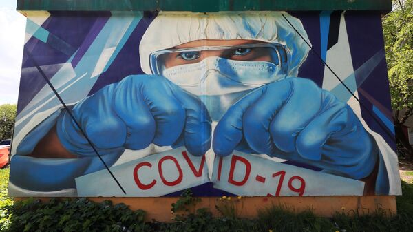 Граффити в поддержку врачей в борьбе с COVID-19 в Красногорске