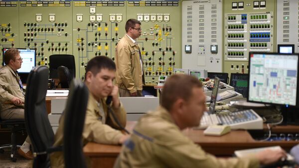 Операторы в главном диспетчерском пункте 3-го энергоблока Южно-Украинской АЭС