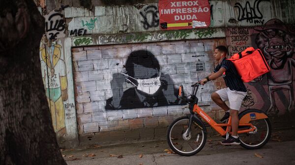 Граффити с изображением президента Бразилии в Рио-де-Жанейро