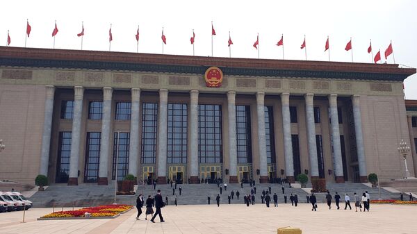 Здание китайского парламента на западной стороне площади Тяньаньмэнь. Архивное фото