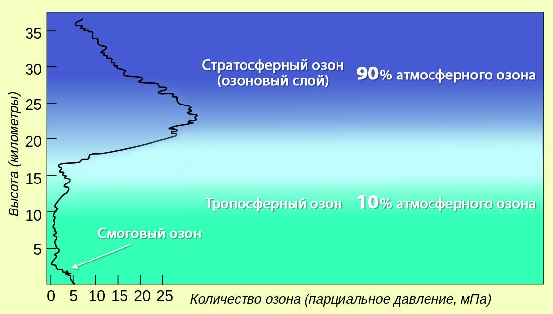 Распределение озона в атмосфере по высоте - РИА Новости, 1920, 05.07.2022