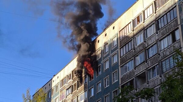Пожар на Северном проспекте в Санкт-Петербурге