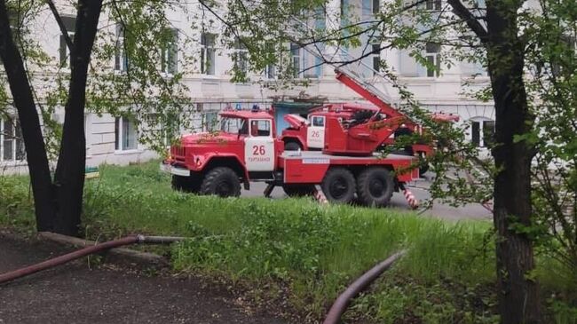 Ликвидация пожара в больнице города Партизанск Приморского края