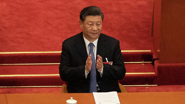 Председатель КНР Си Цзиньпин во время заседания Всекитайского собрания народных представителей в Пекине