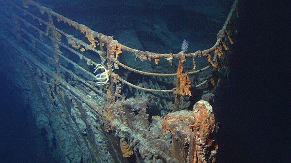 Фрагмент британского трансатлантического парохода Титаник на дне Атлантичского океана