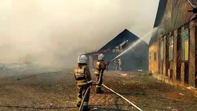 Ликвидация пожара в поселке под Самарой. Кадры МЧС