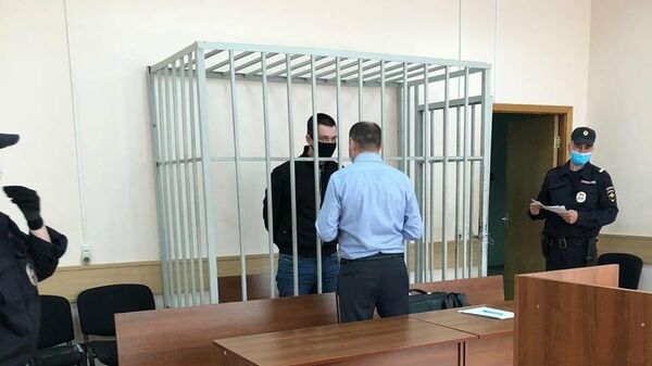 Подозреваемый по делу о стрельбе на юге Москвы Вадим Русанов в суде. 26 мая 2020
