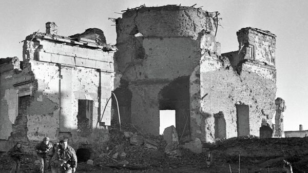 Павильон Пулковской обсерватории, разрушенный немецко-фашистскими захватчиками
