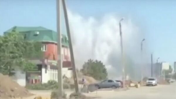Скриншот видео аварии в Астрахани