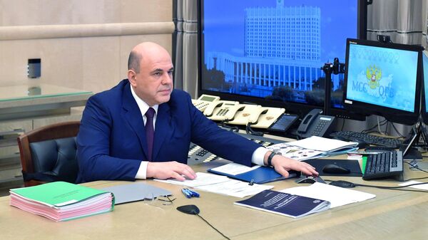 Премьер-министр России Михаил Мишустин проводит заседание правительства