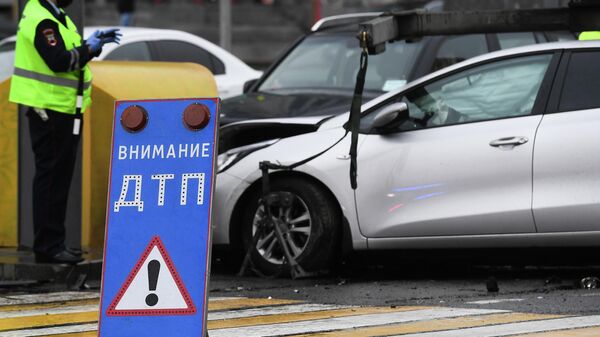В Москве на проспекте Мира столкнулись четыре автомобиля