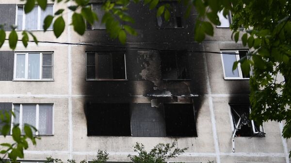 Последствия пожара в квартире на юге Москвы