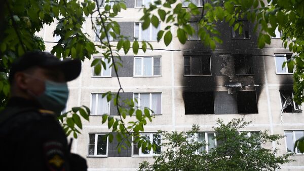 Последствия пожара в квартире на юге Москвы