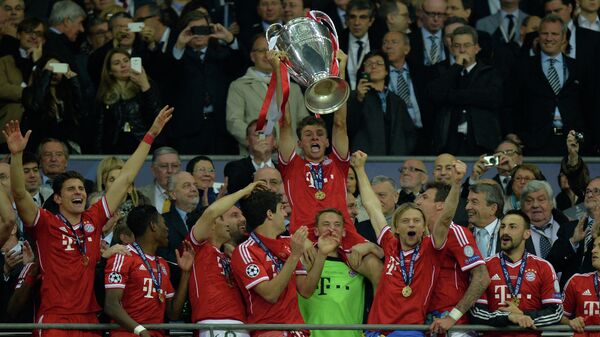 Футболисты Баварии радуются победе в Лиге чемпионов-2012/13