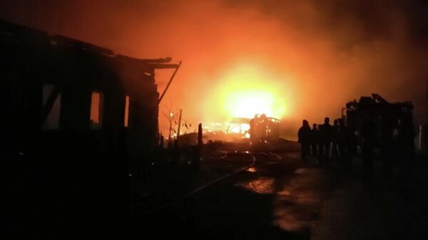 Пожар в частном деревянном доме в селе Баргадай Зиминского района Иркутской области