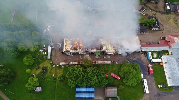 Пожар на складе в городском округе Ленинский в Московской области