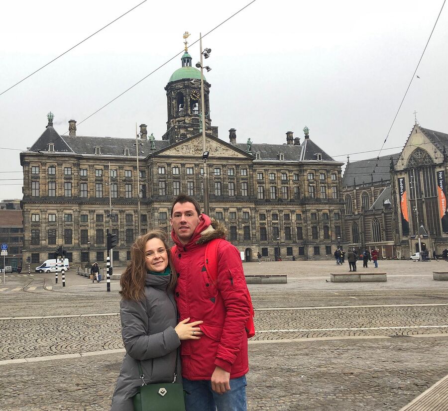 Амстердам. С женой Ольгой 