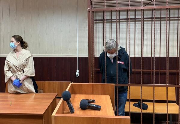 Актёр Михаил Ефремов во время избрания меры пресечения в Таганском суде Москвы