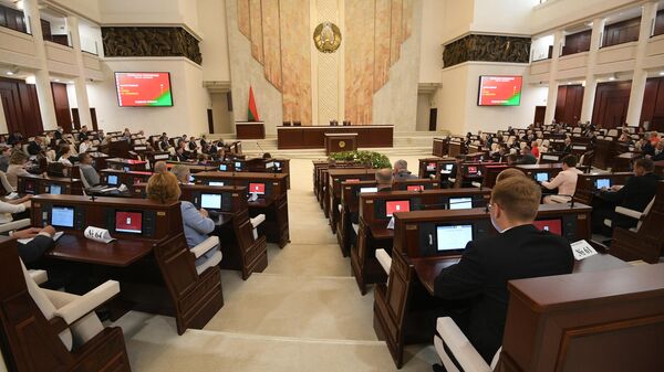 Заседание Палаты представителей парламента Белоруссии