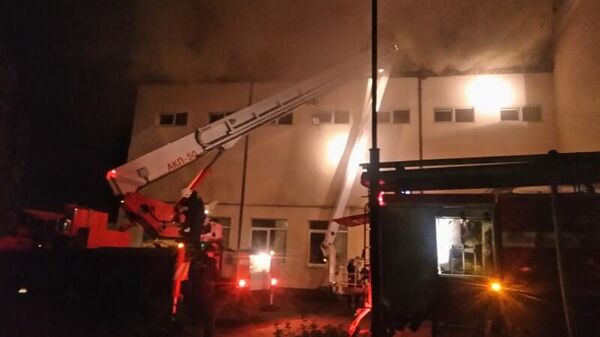 Пожар в Зеленоградске  в пристройке спортивного зала в центре помощи детям Наш дом