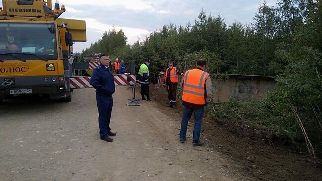 Место ДТП в Северо-Енисейском районе