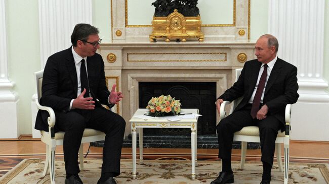 Владимир Путин и президент Сербии Александр Вучич