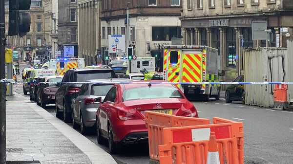 Полиция на месте инцидента в Глазго в Шотландии