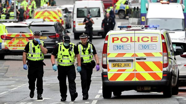Полицейские на месте инцидента в Глазго